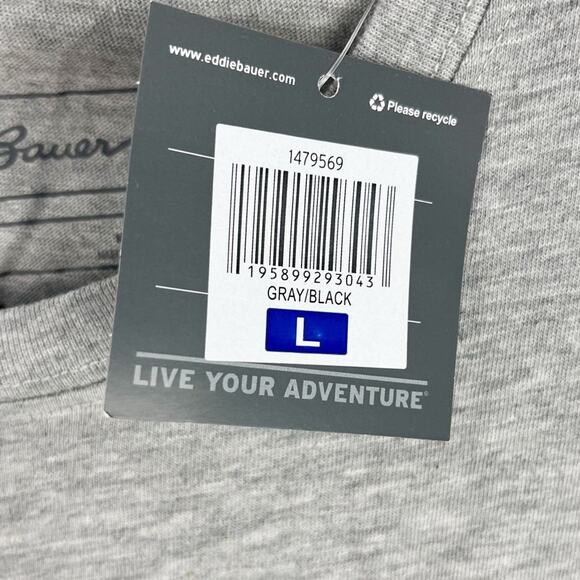 Eddie Bauer Mens T Shirt Short Sleeve Mountain Graphic NWT Large Gray - Picture 5 of 6